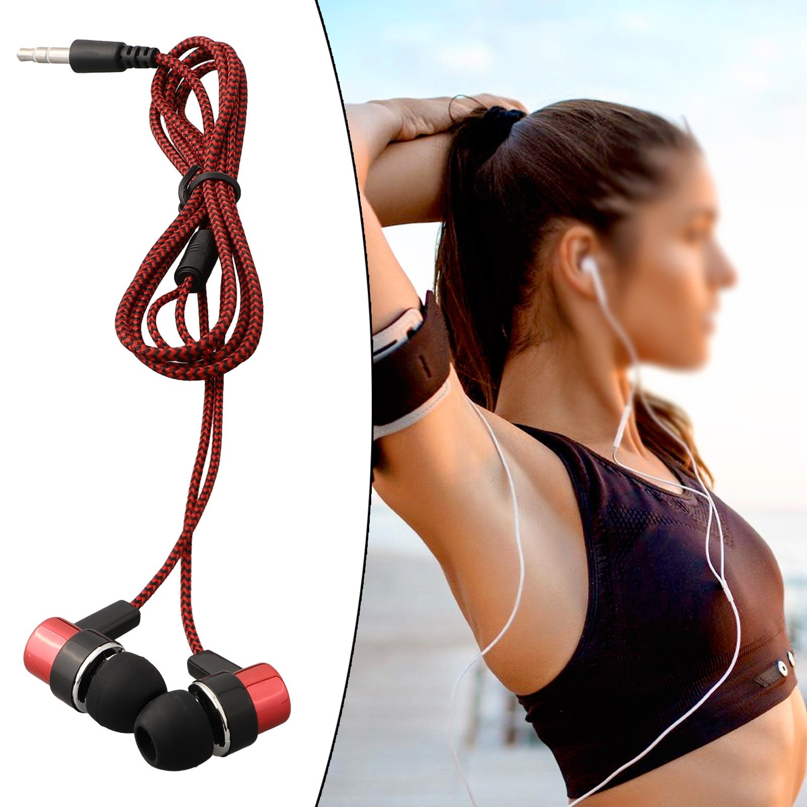 Music Playing Wired Headphones 1.2 M Cable Length 115 DB/mv Sensitivity