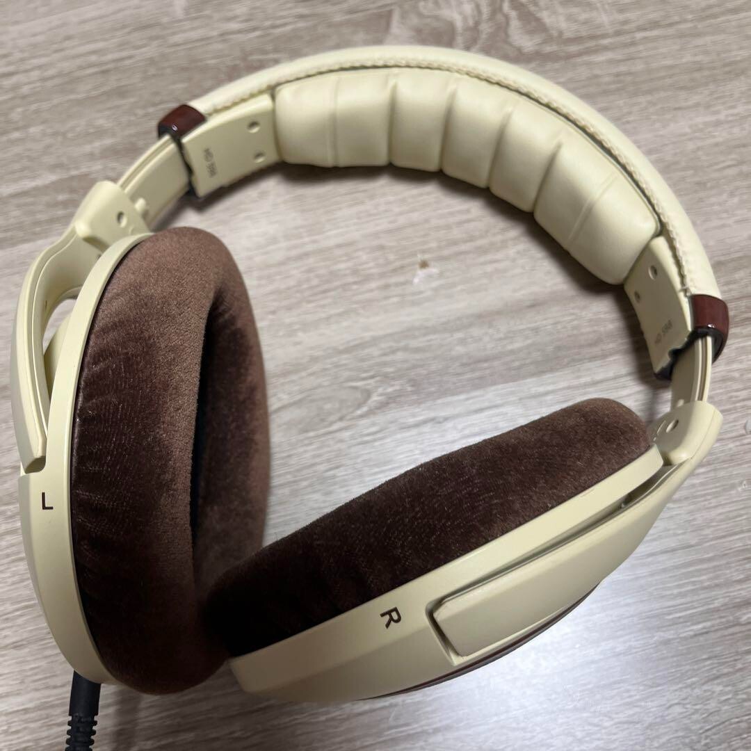 SENNHEISER HD598 Open type headphones Ivory Brown 3rd party 4.4mm cable