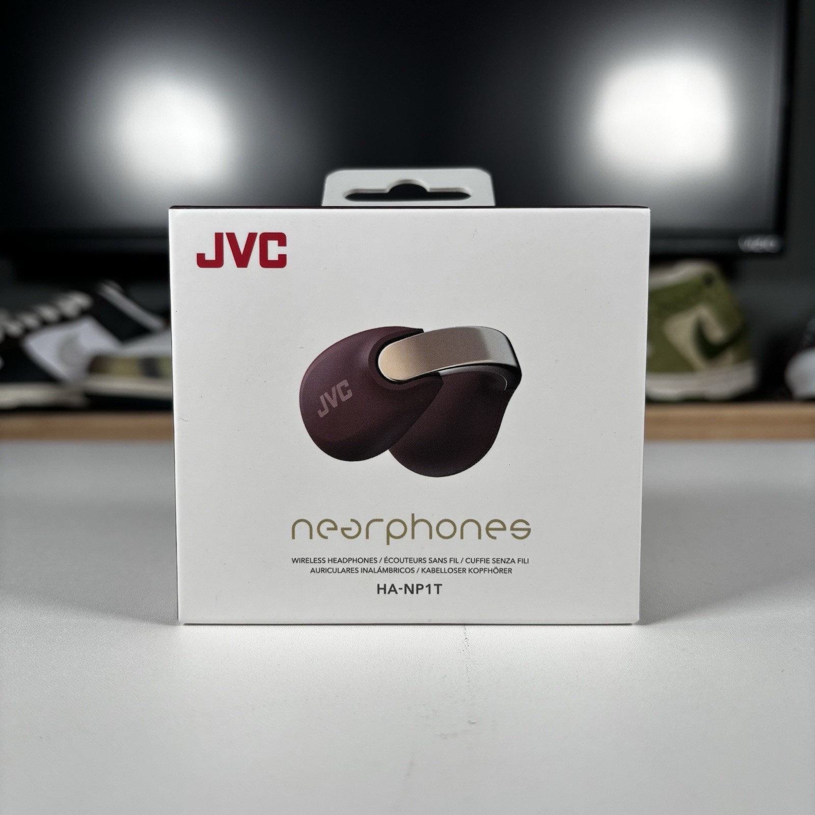 JVC Nearphones Open Ear True Wireless Bluetooth Headphones HAN-P1T Maroon *NEW*