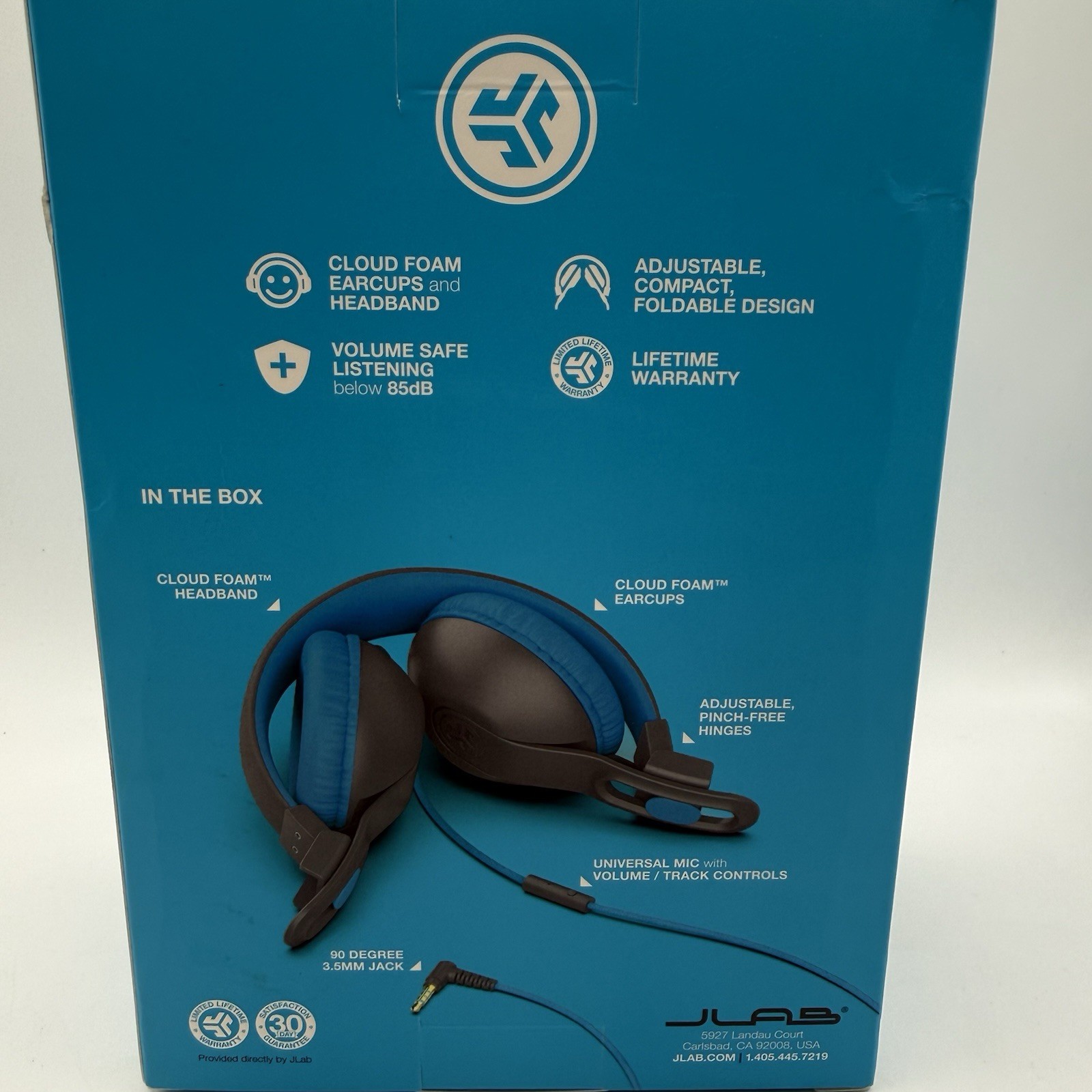 JLab JBuddies Studio 2 Kids Headphones Volume Safe 85dB Blue New In Box
