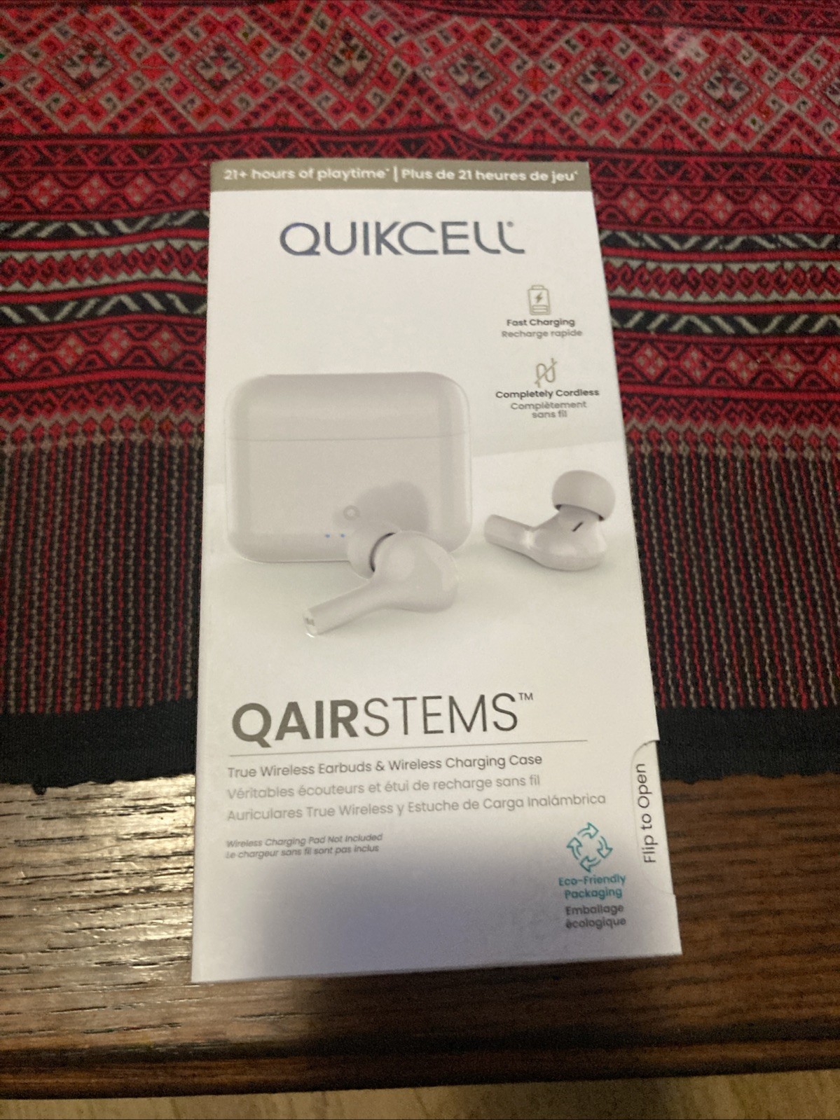 Quikcell QAirStems True Wireless Earbuds & Charging Case – White