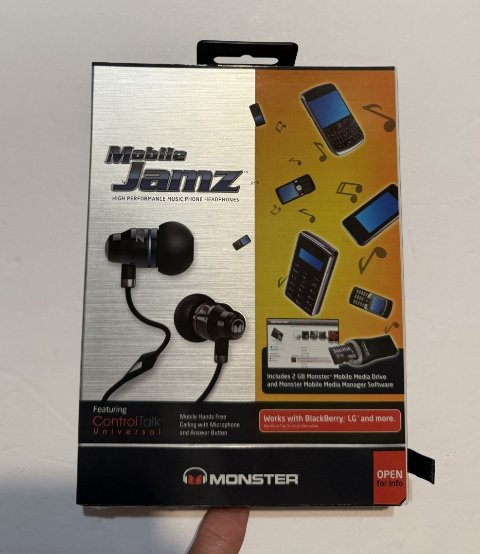 MONSTER MOBILE JAMZ 3.5MM High Performance EARBUDS CONTROL TALK