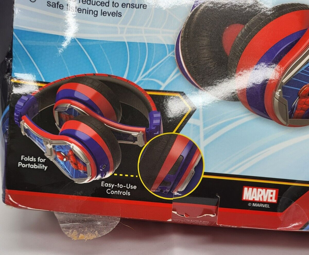 eKids Spider-Man 3 Bluetooth Wireless Headphones Volume Limited 24 Hours of Use
