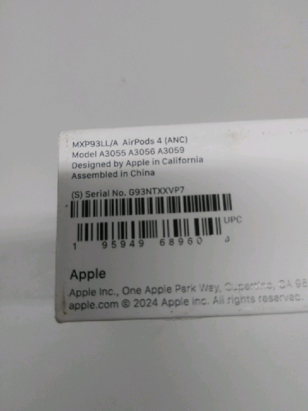 Apple AirPods 4 ‎MXP93LL/A Wireless Earbuds Portable Active Noise Cancellation
