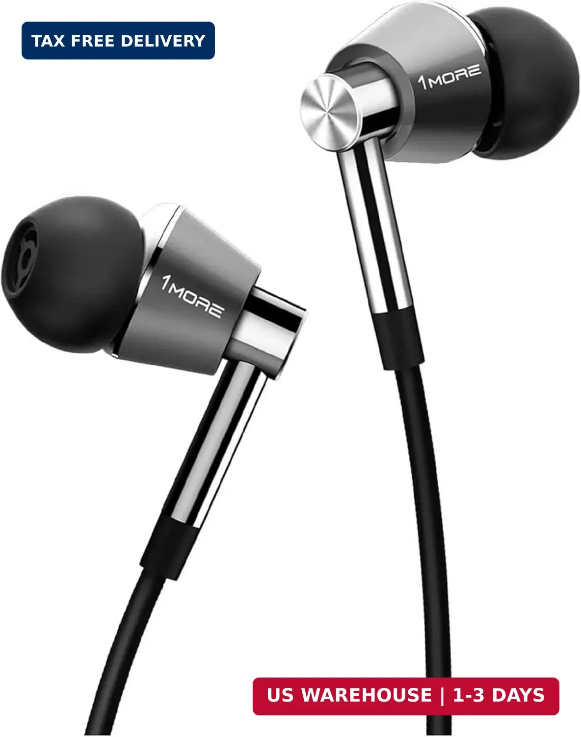 1MORE Triple Driver in-Ear Earphones Hi-Res Headphones with High Resolution, Bas
