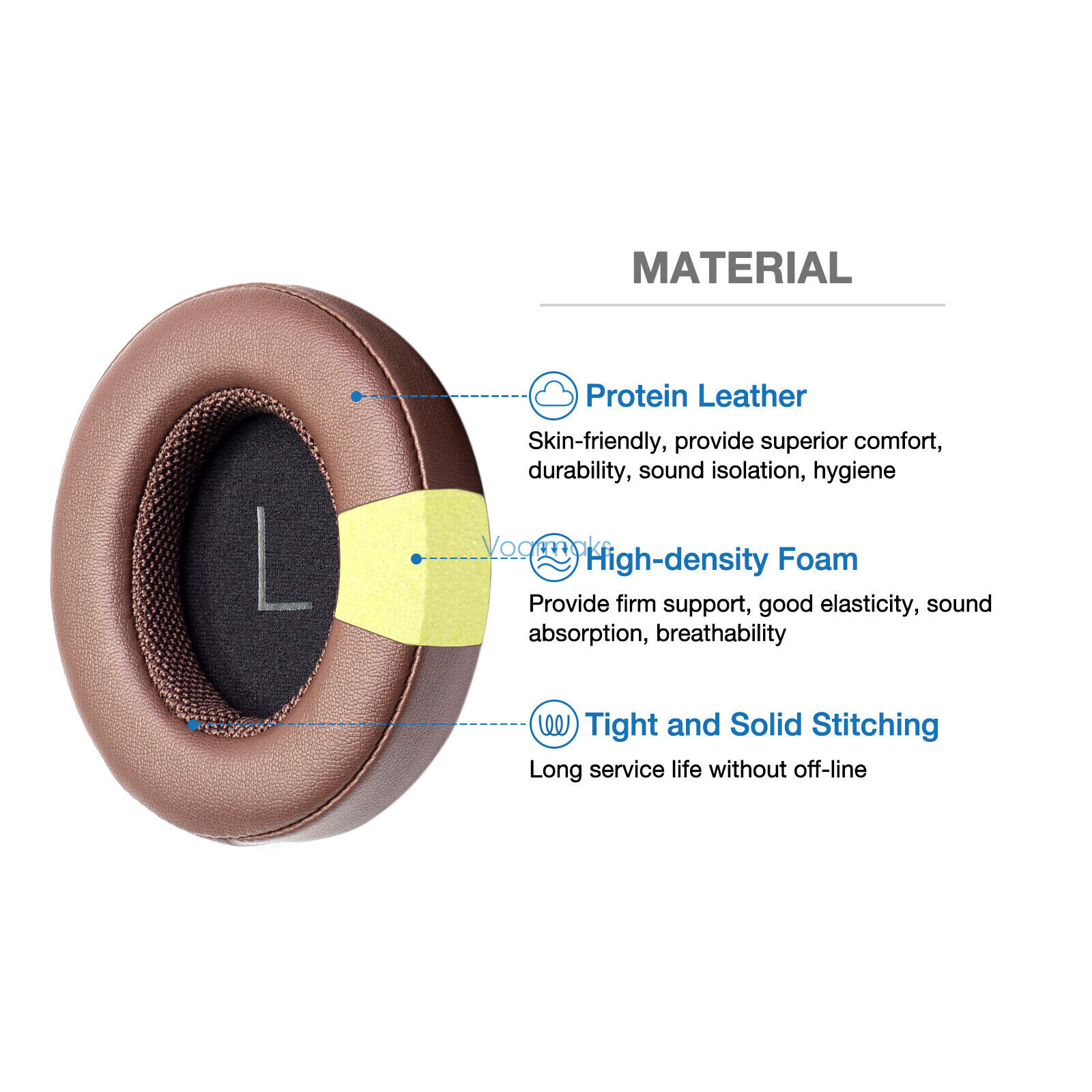 Protein Leather Ear Pads For Shure AONIC 50 Rotatable Easy Install Base