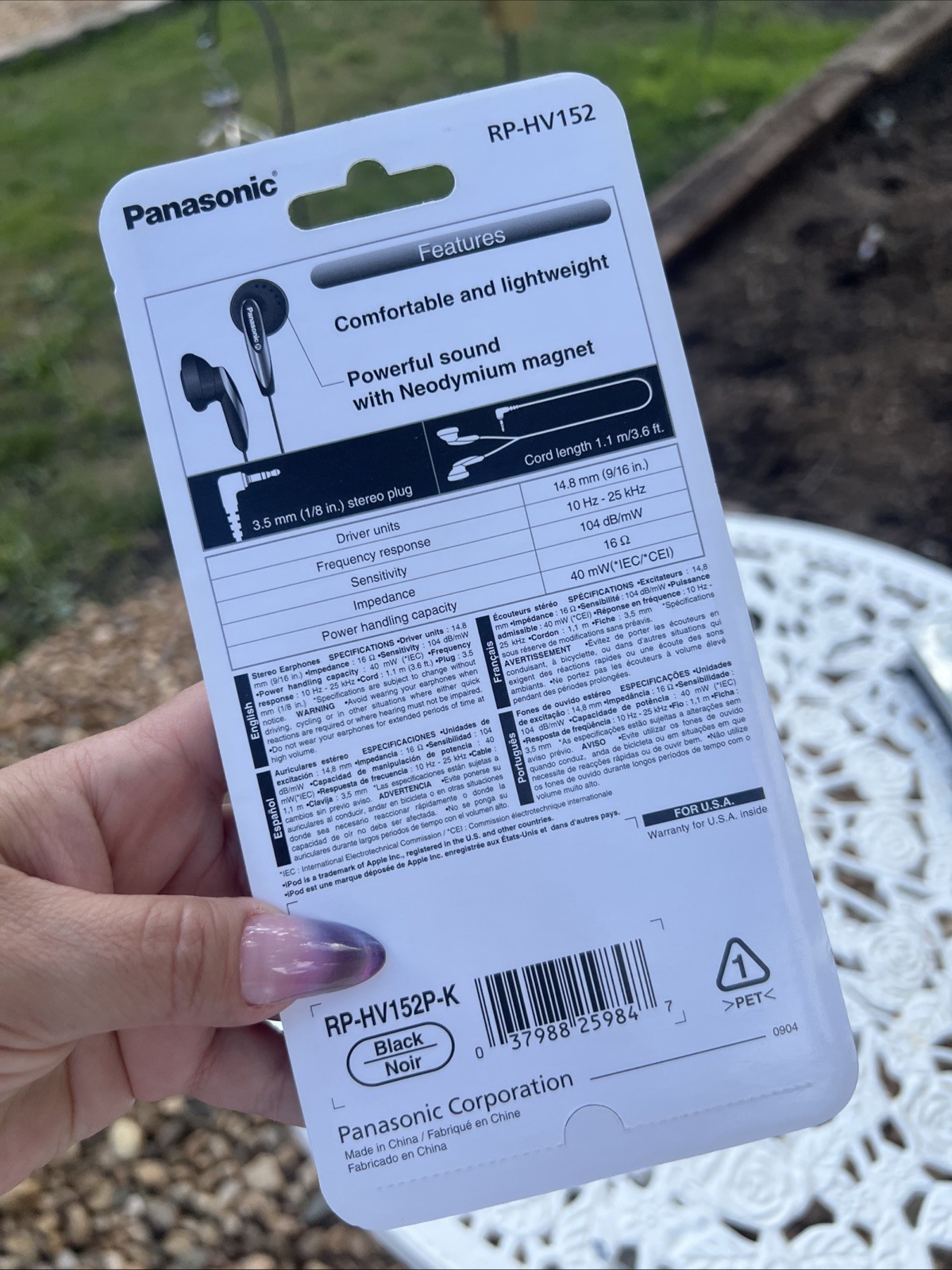 Panasonic RP-HV152 Black Stereo Earphones for iPod /mp3/cd – NEW/SEALED –