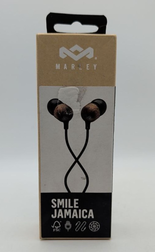 House Of Marley Smile Jamaica Wired Earbuds 9mm Drivers In Ear Microphone Black