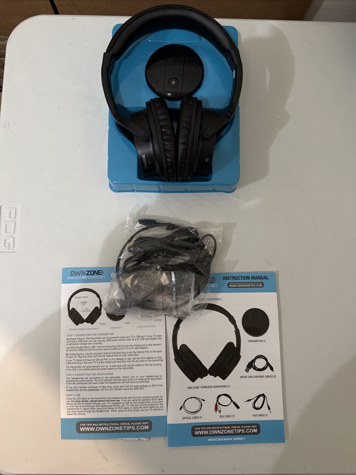 Sharper Image OWN ZONE Wireless TV Headphones 30603 Black – Used, Tested
