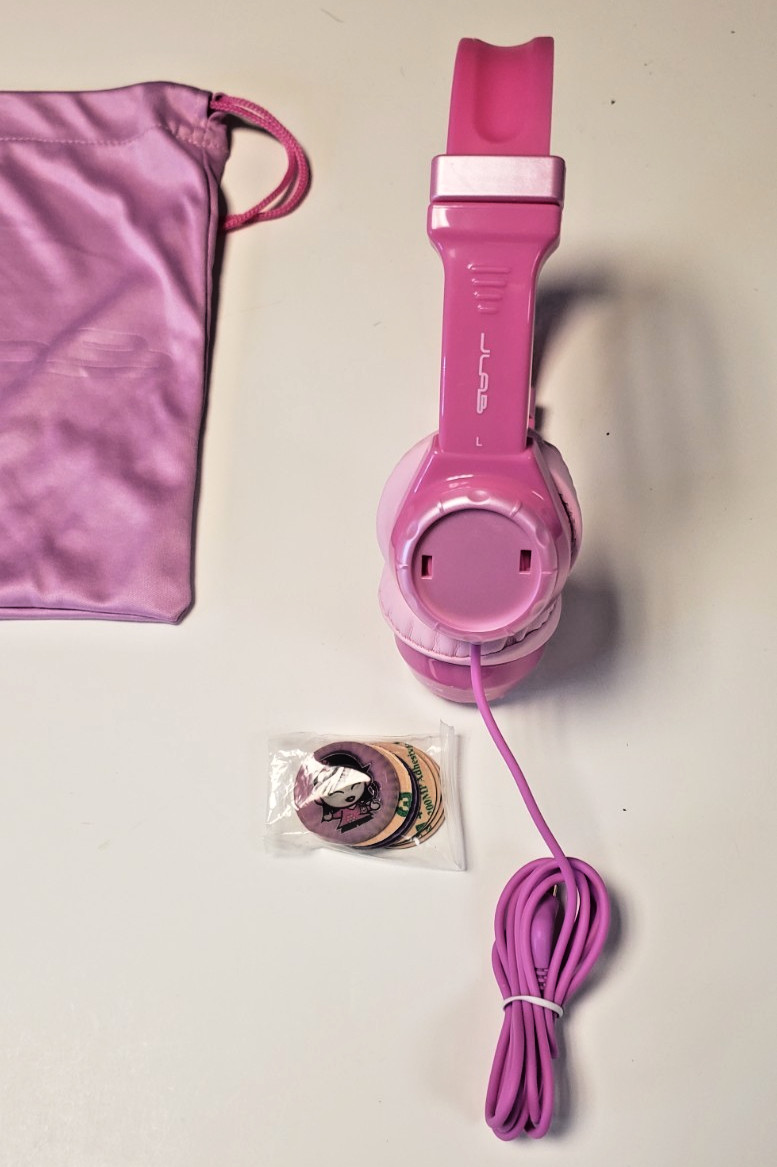 JLab JBuddies Folding Kids Headphones Volume limiting design all ages-PINK
