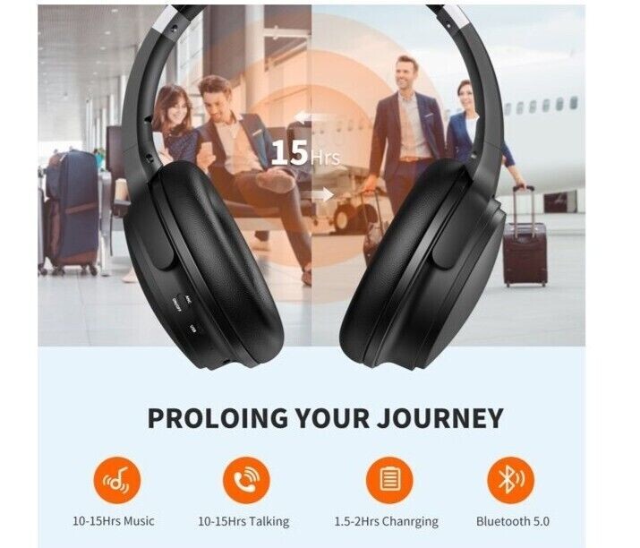 VILINICE Noise Cancelling Headphones, Wireless Bluetooth Over Ear Headphones