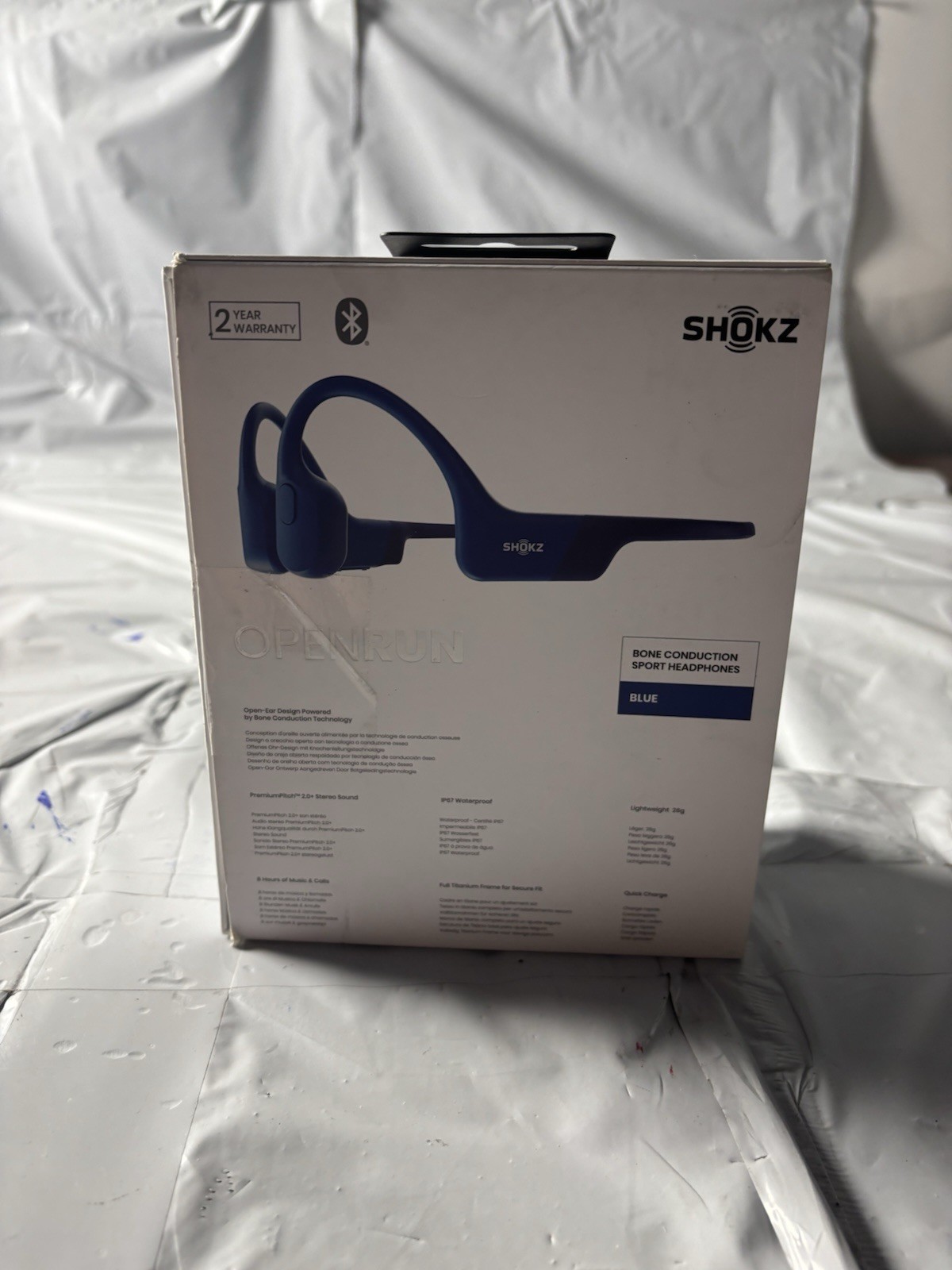 Shokz OpenRun Bluetooth Over the Ear Headphones – Blue S803