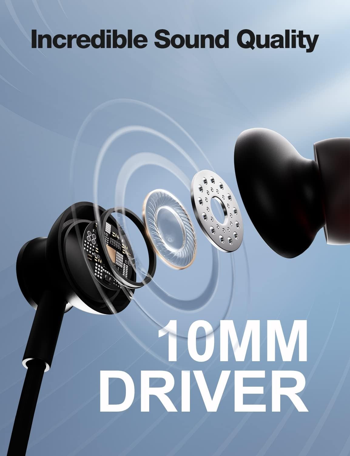 Bluetooth Headphones V5.2 Wireless Earbuds In-Ear Magnetic Neckband 30Hrs