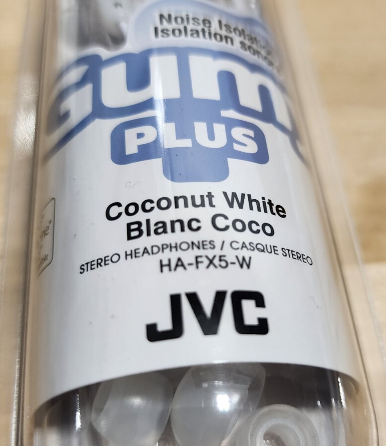 Headphones Noise Isolation JVC HA-FX5-W-KX Gumy Plus Coconut White (Qty 10)