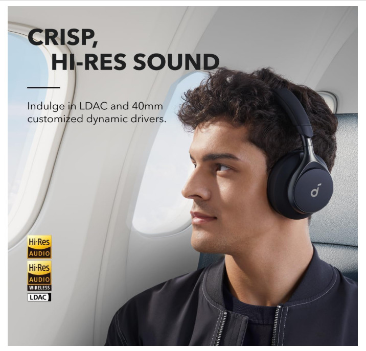 soundcore Space 2 by Anker, Active Noise Cancelling Headphones Comfortable Fit