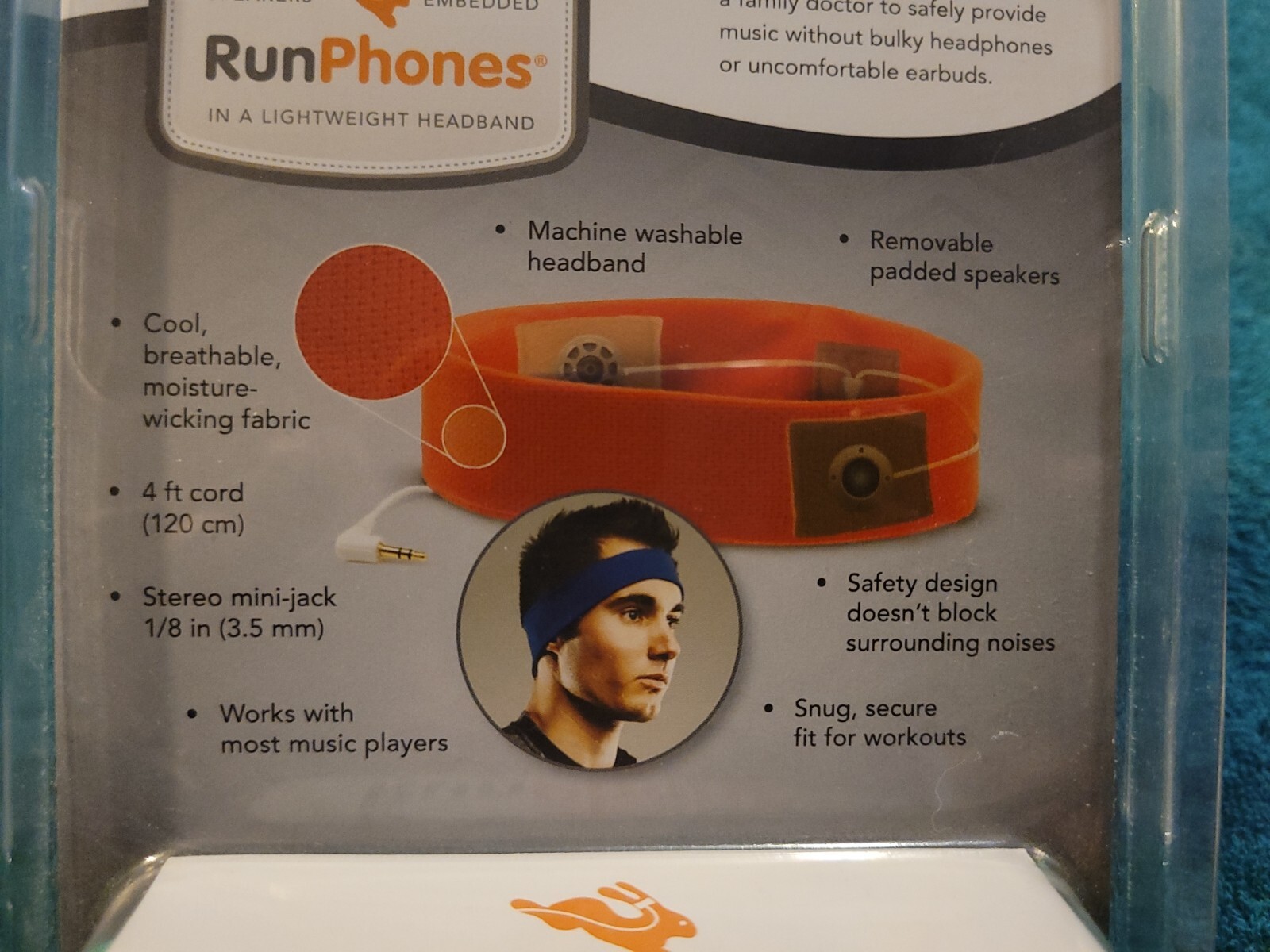 RunPhones Unisex Sports Headband with Speakers Embedded Lightweight Green NEW