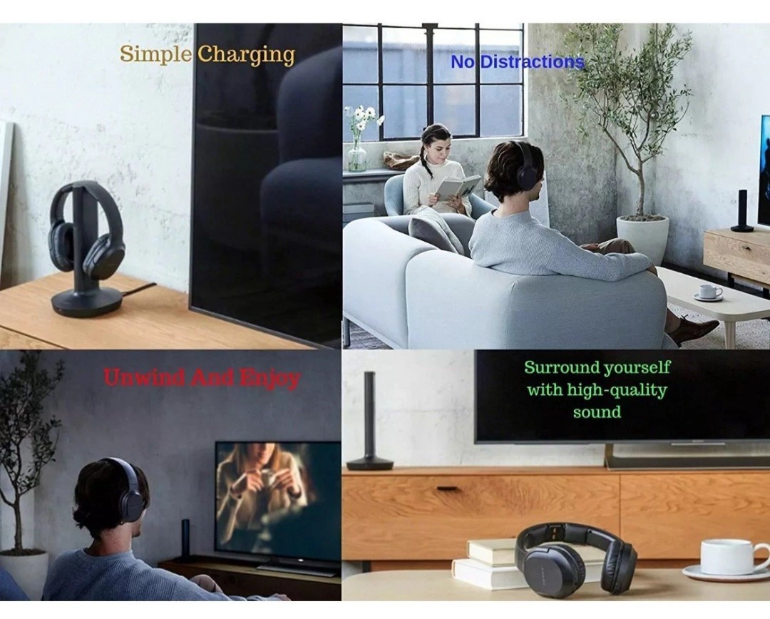 ?Sony Wireless Headphones Great for TV Watching with Transmitter Dock