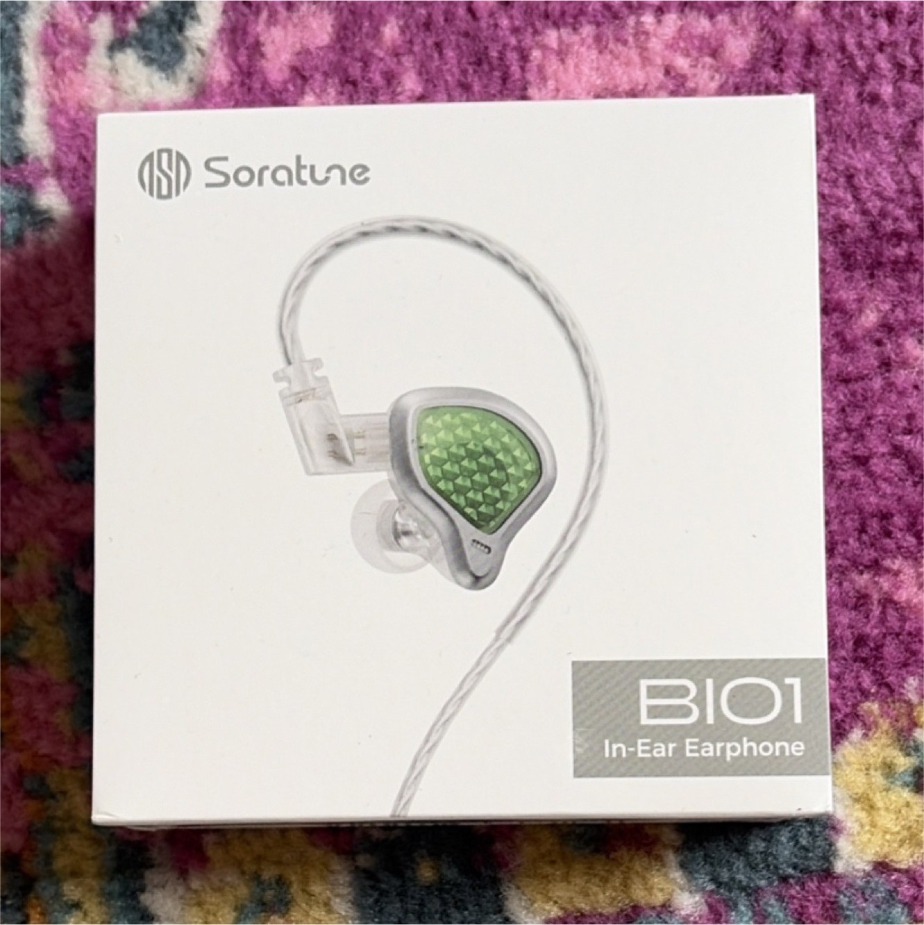 Soratune BIO1 In-Ear Earbuds, 3.5mm/Type-C, Green Silver, DJ, Single Coil
