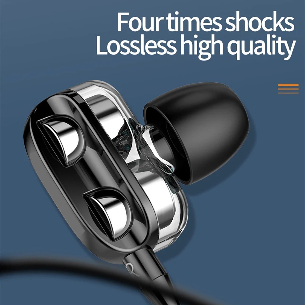 Headphones 3.5mm Wired Gaming Earbuds HiFi Stereo Deep Bass With Mic