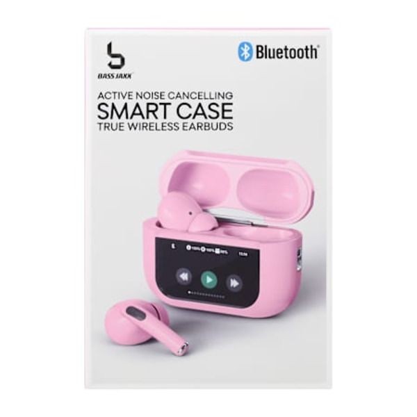 Bass Jaxx Smart Wireless Earbuds Touchscreen | Noise Cancelling Bluetooth pink