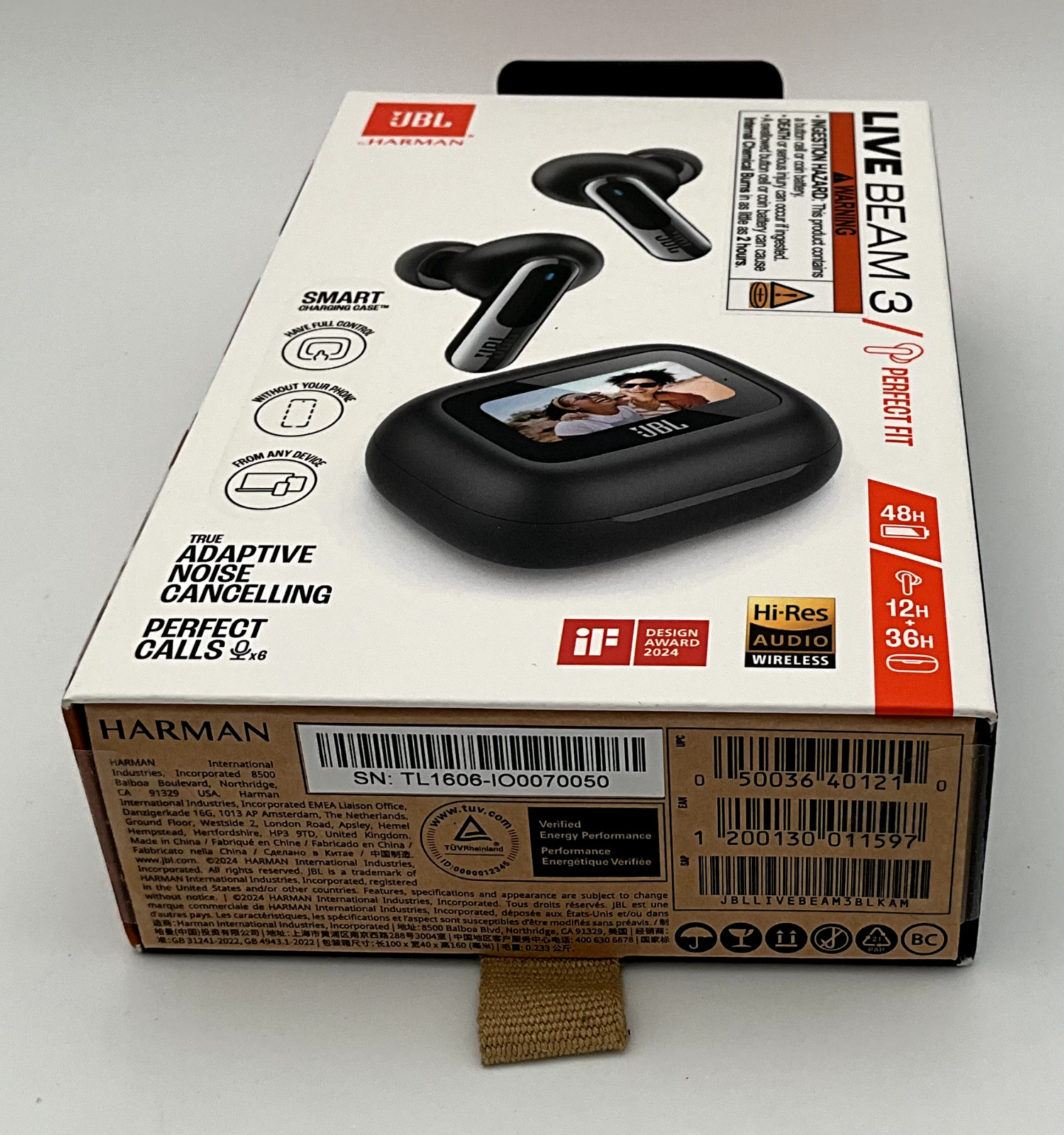 New JBL Live Beam 3 – True wireless noise-cancelling closed-stick earbuds(Black)