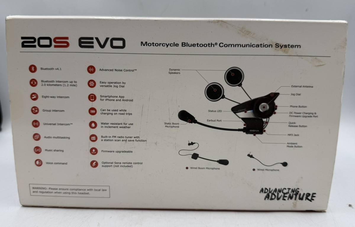 SENA 20S EVO MOTORCYCLE BLUETOOTH HEADSET COMMUNICATION SYSTEM (CP2021574)