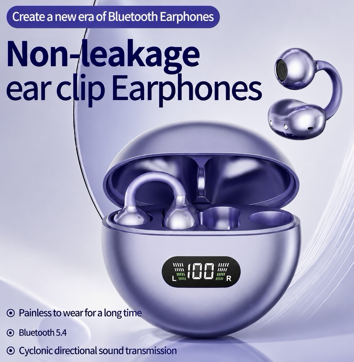 For Samsung Galaxy S23 FE S24 S25 Ultra/+ Bluetooth Ear Clip Earbuds Earphones