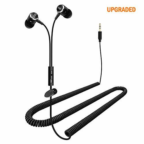Extra Long Wired Headphone for TV PC with 12FT Spring Coiled Extension Cable,