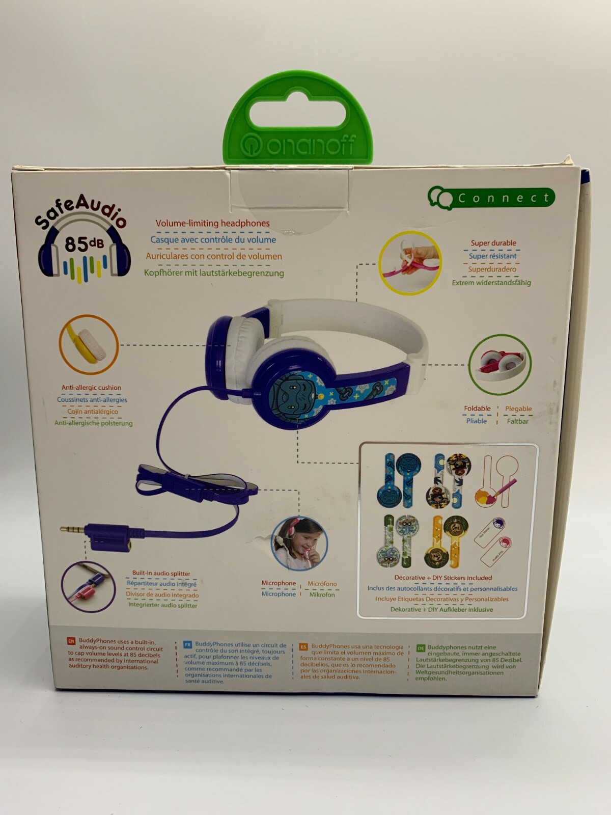 Connect Buddy Phones Safe Audio Kids Headphones in Blue