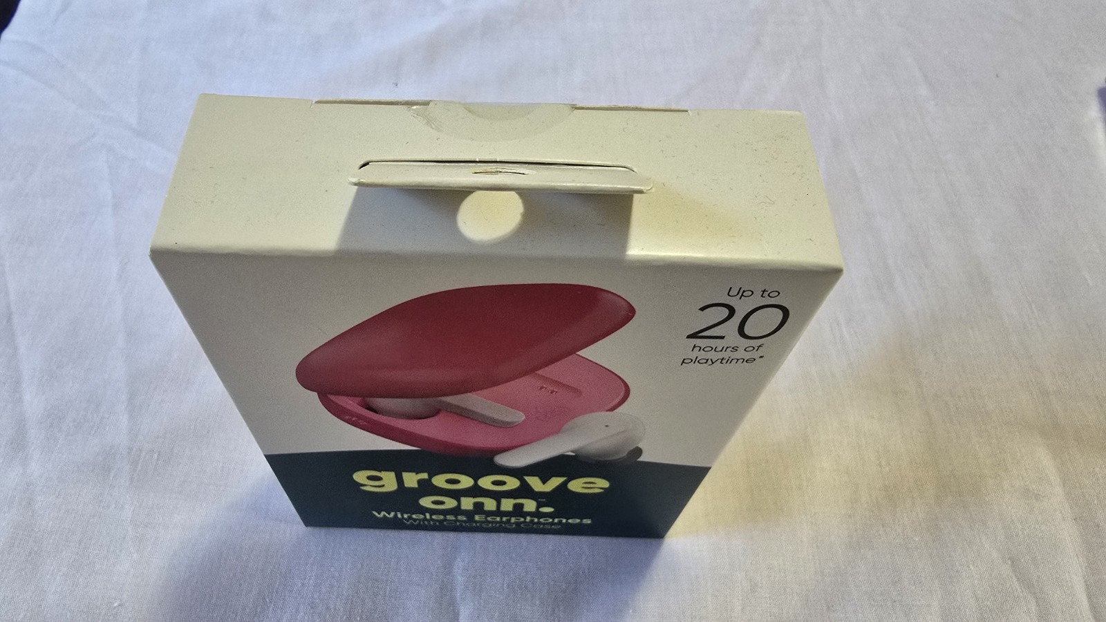 ONN Groove Wireless Bluetooth In-Ear Earphones Pink White w/ Charging Case