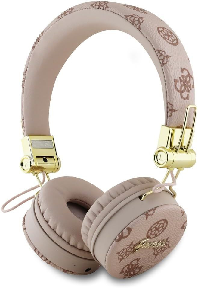 Guess 4G Peony Script Round Shape ENC Bluetooth On Ear Headphones Brown