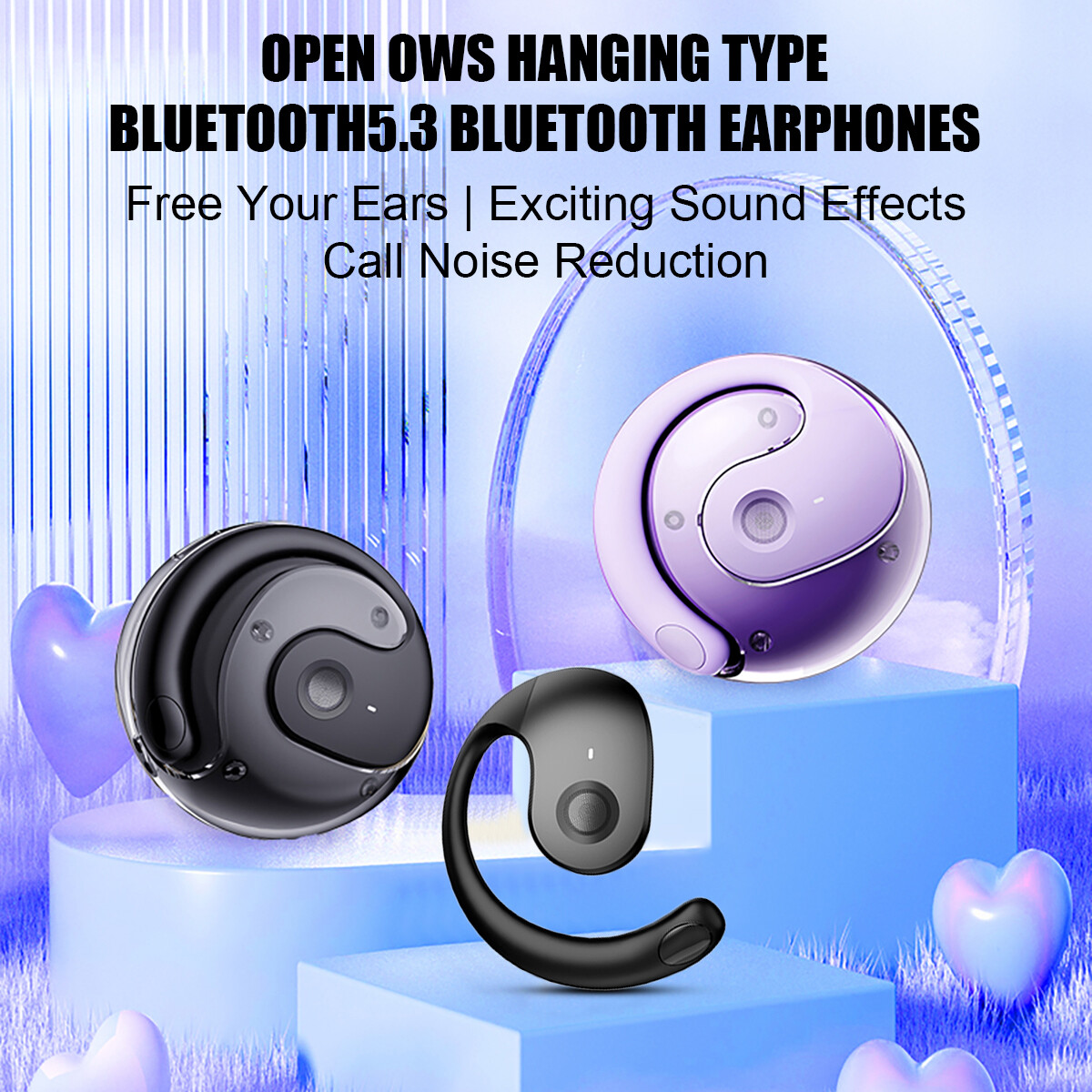 TWS Wireless Bluetooth Earphones Headphones Sports Ear Hook Running Bass Earbuds