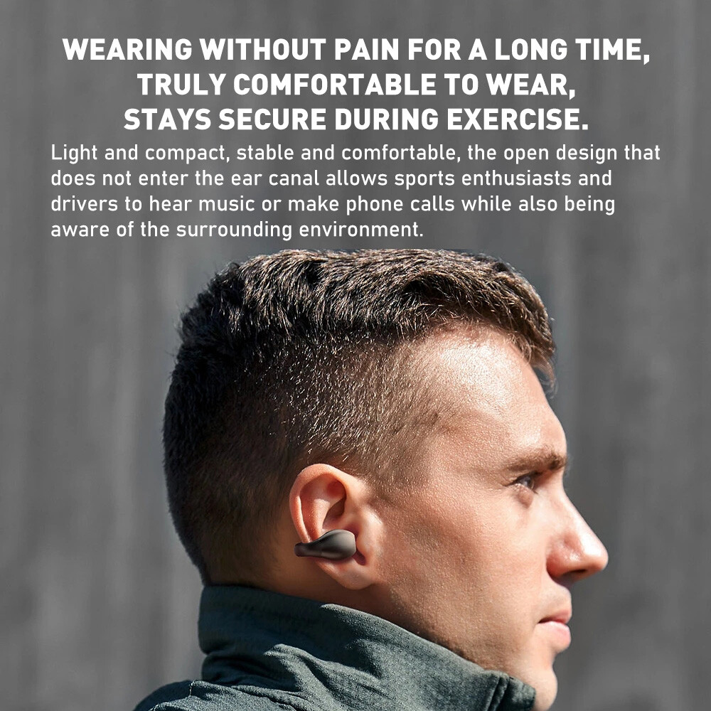 DUDAO Bone Conduction Earphone Bluetooth-5.2 Ear Clip on Ear Earring Wireless