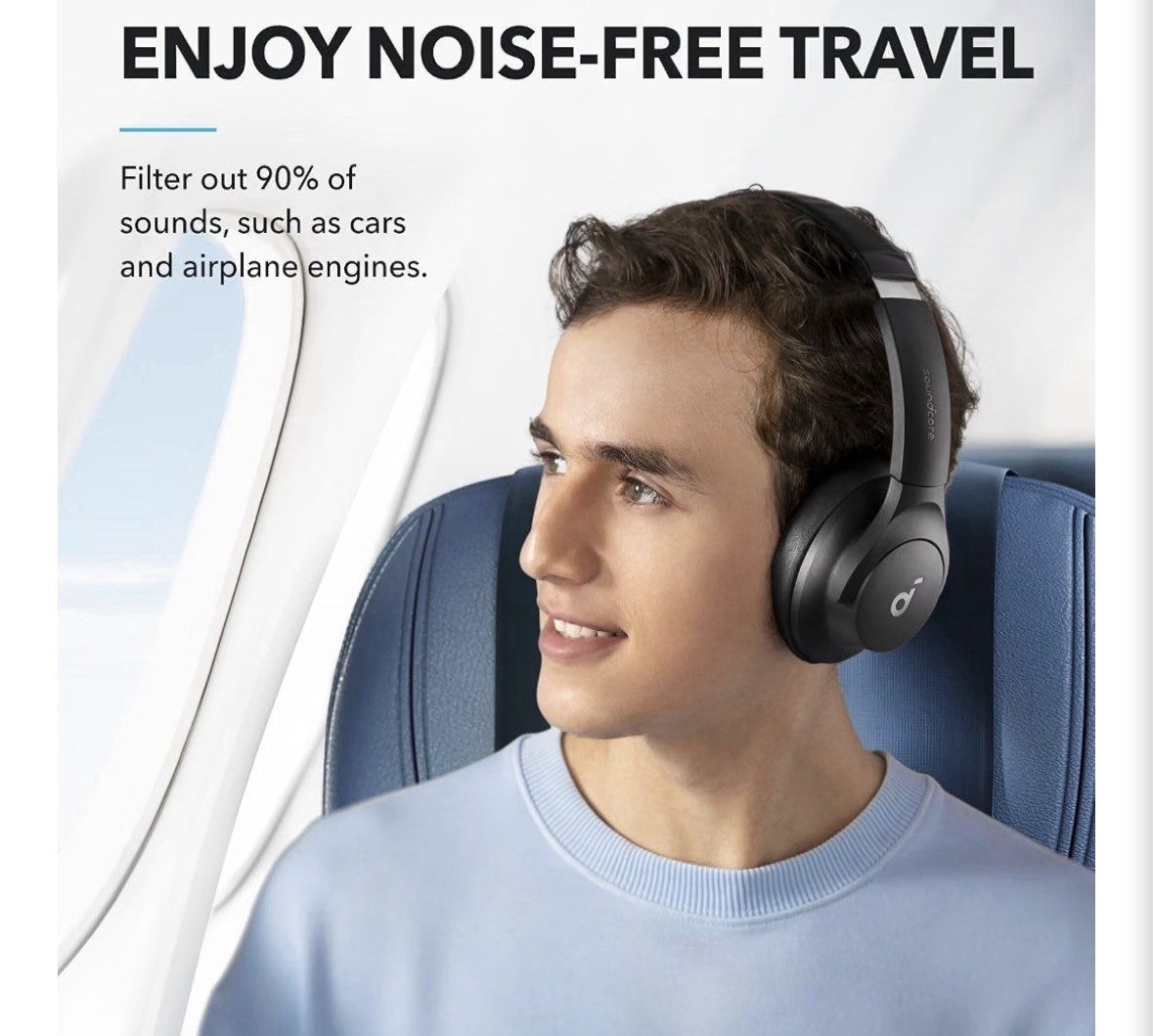 Soundcore Q20i Over Ear Hybrid Active Noise Cancelling Headphones Black Or White