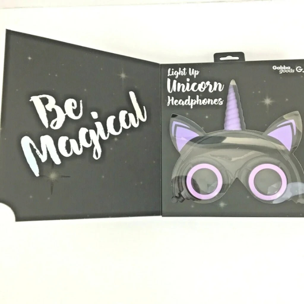 Light-up Unicorn Headphones Black/ Purple by Gabba Goods Premium LED NEW IN BOX