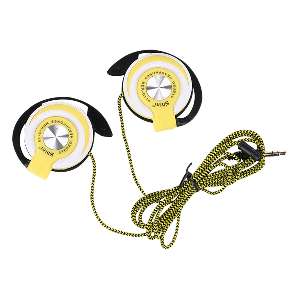3.5mm Wired Headphones Heavy Bass Headset Over-ear Adjustable Ear Hook Earphones