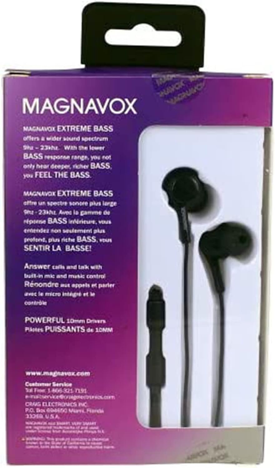 Magnavox MHP4857-BK Ear Buds with Microphone in Black | Available in Black &…