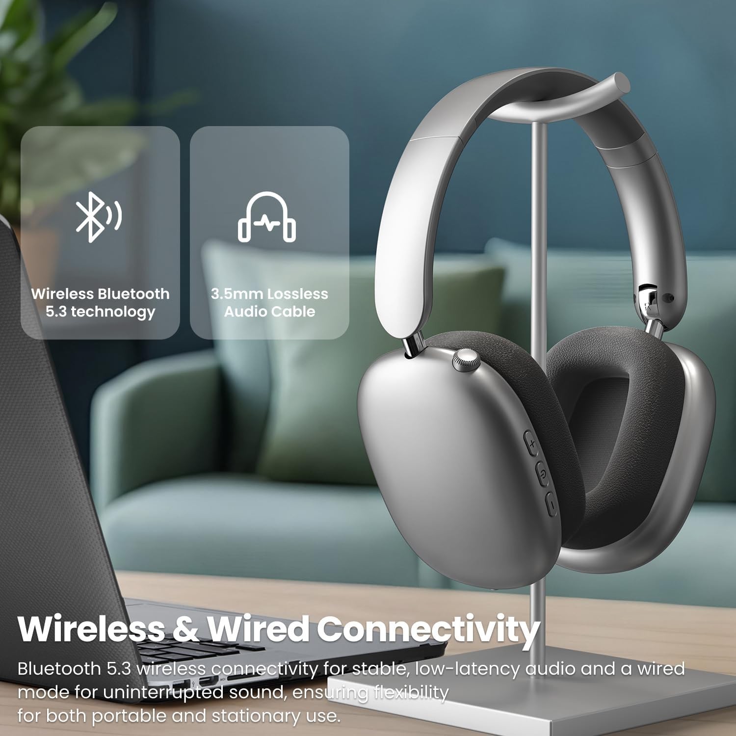 Y01 Bluetooth Over-Ear Headphones Hybrid ANC Grey
