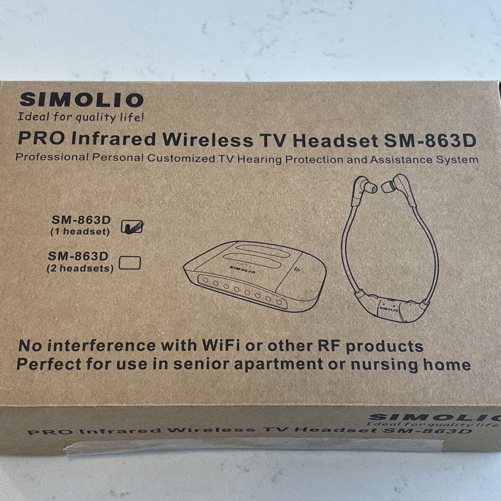 SIMOLIO Digital Wireless Headphones for TV Wireless TV Headset System SM-863D