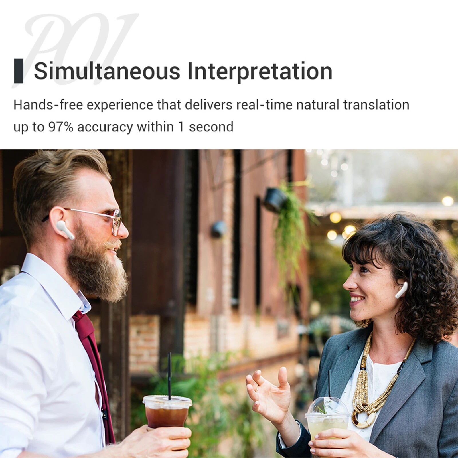 TRANSLATION TWS 5.0 Wireless 127 Real-Time Speech To Text Transcribe & Translate