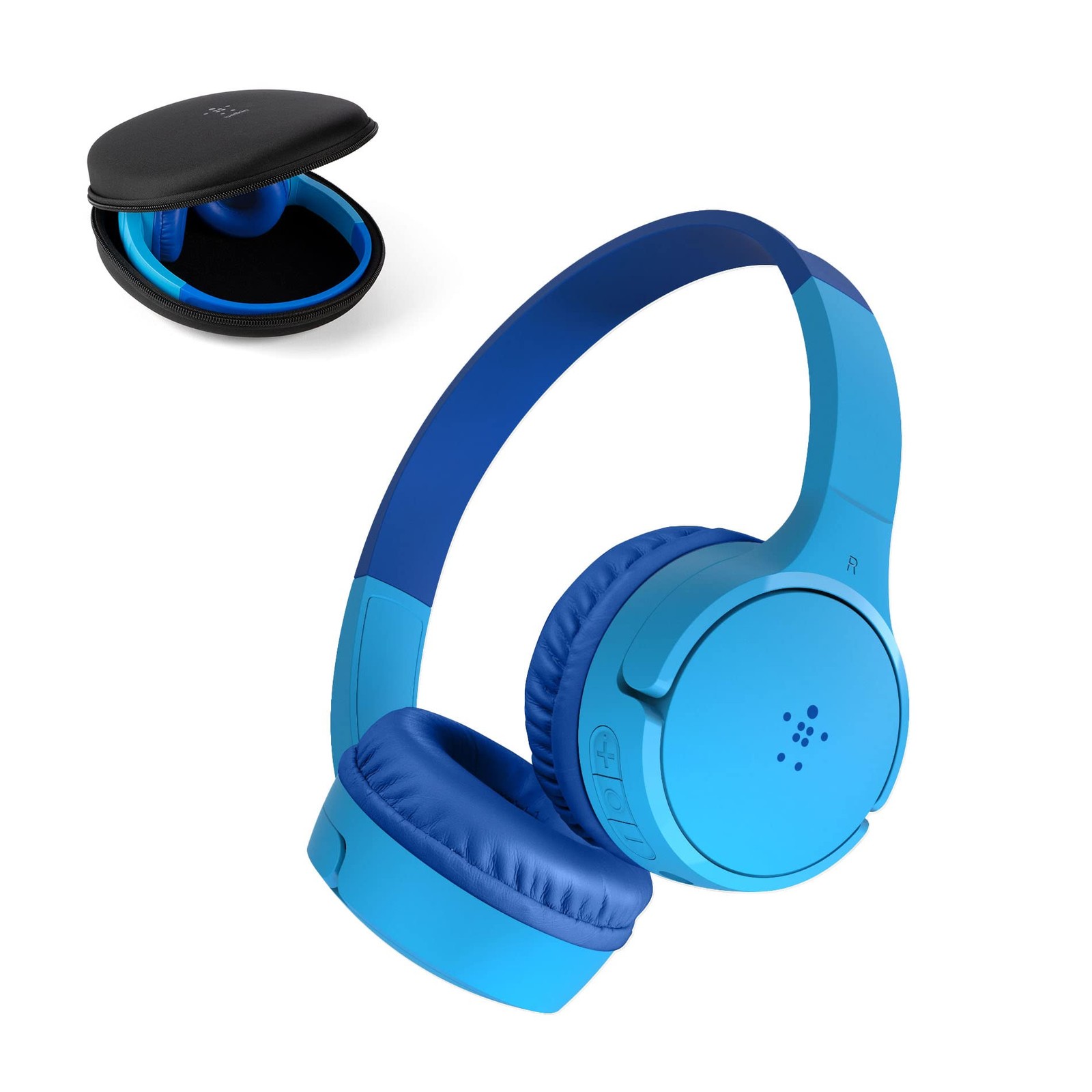 Belkin SoundForm Mini Kids Bluetooth Headphones 30H 85dB Blue Case
