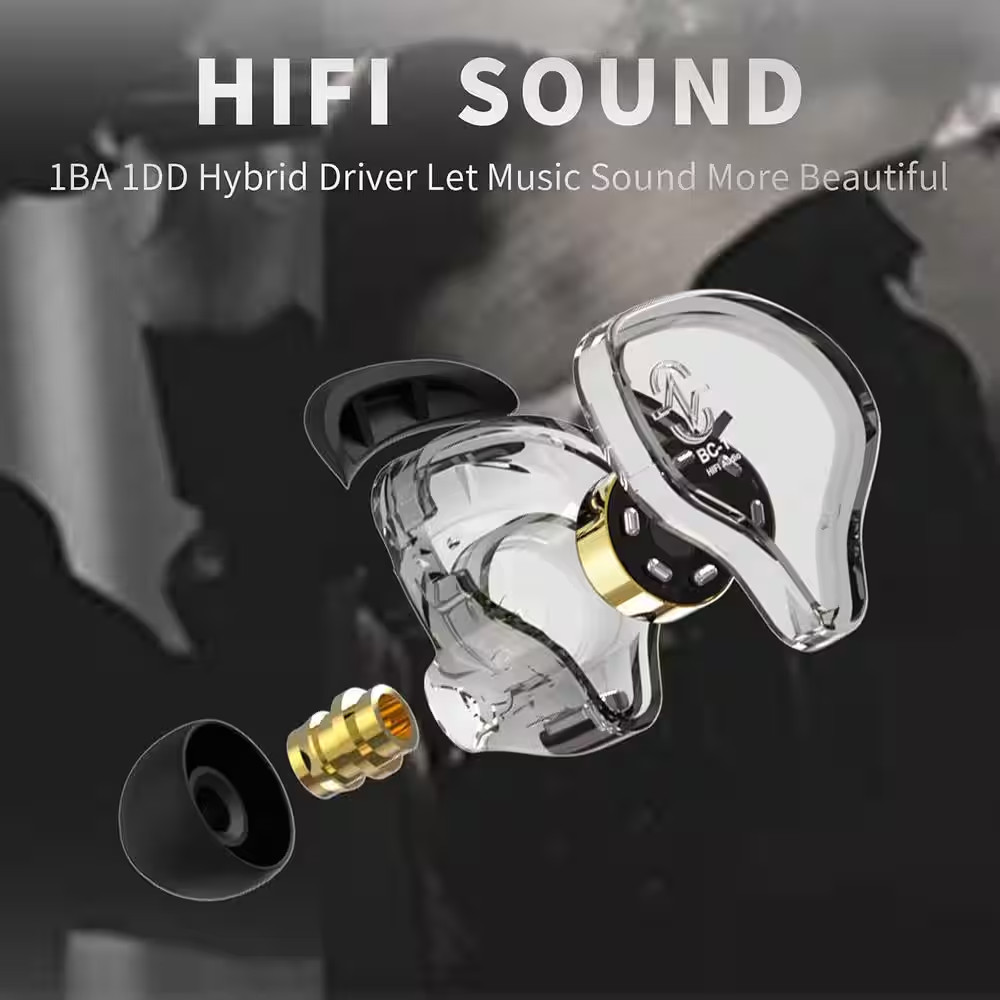 Dark Black Wired Gaming Earbuds and In-Ear with Microphone