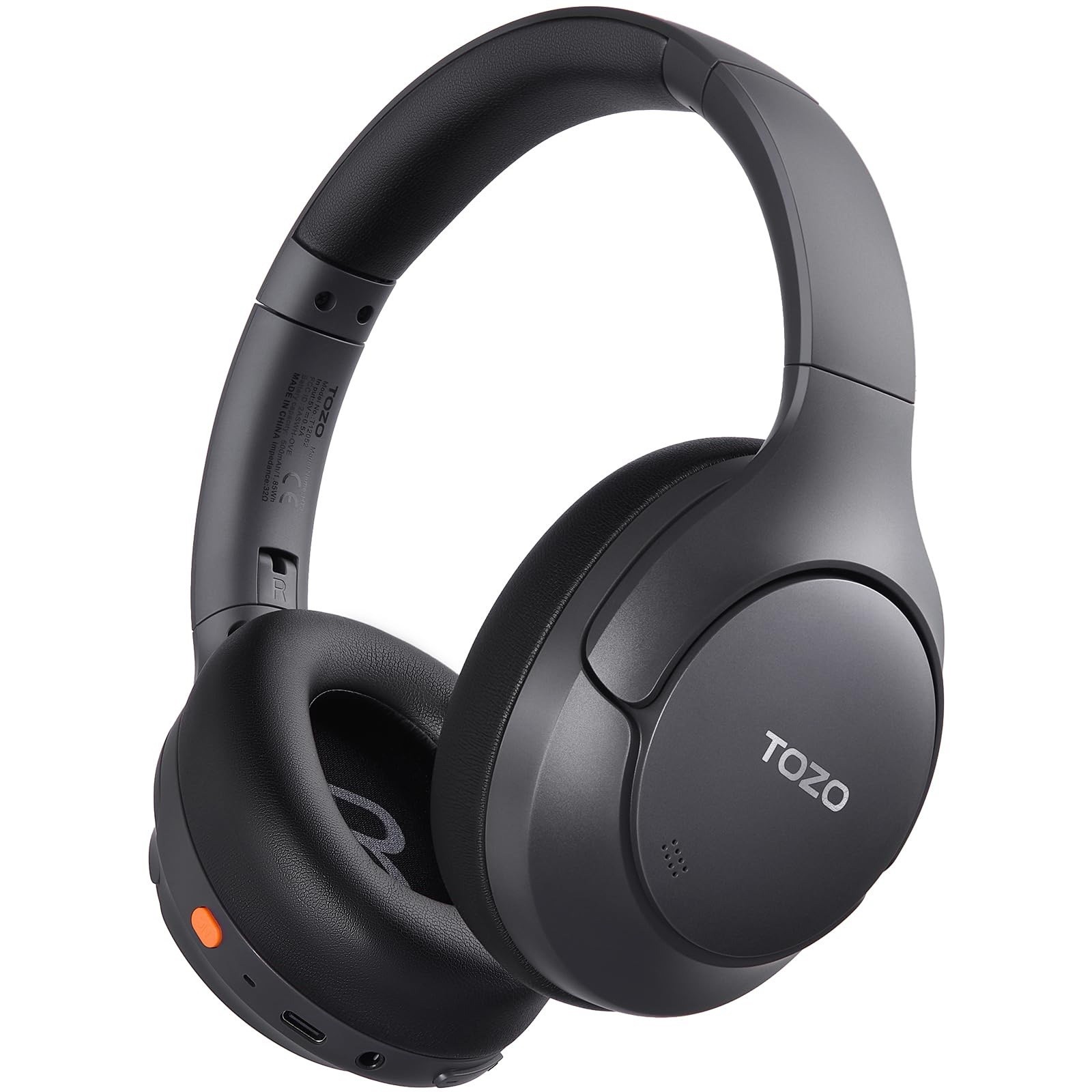 Tozo Ht3 Noise Cancelling Headphones, 90H Battery Life Wireless Bluetooth -BLACK