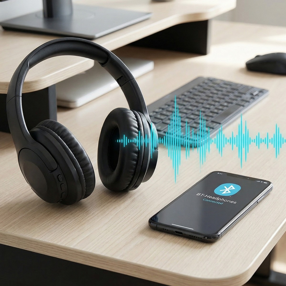 Over-Ear Bluetooth Headphones Wireless Stereo Hi-Fi Sound Rechargeable Headset