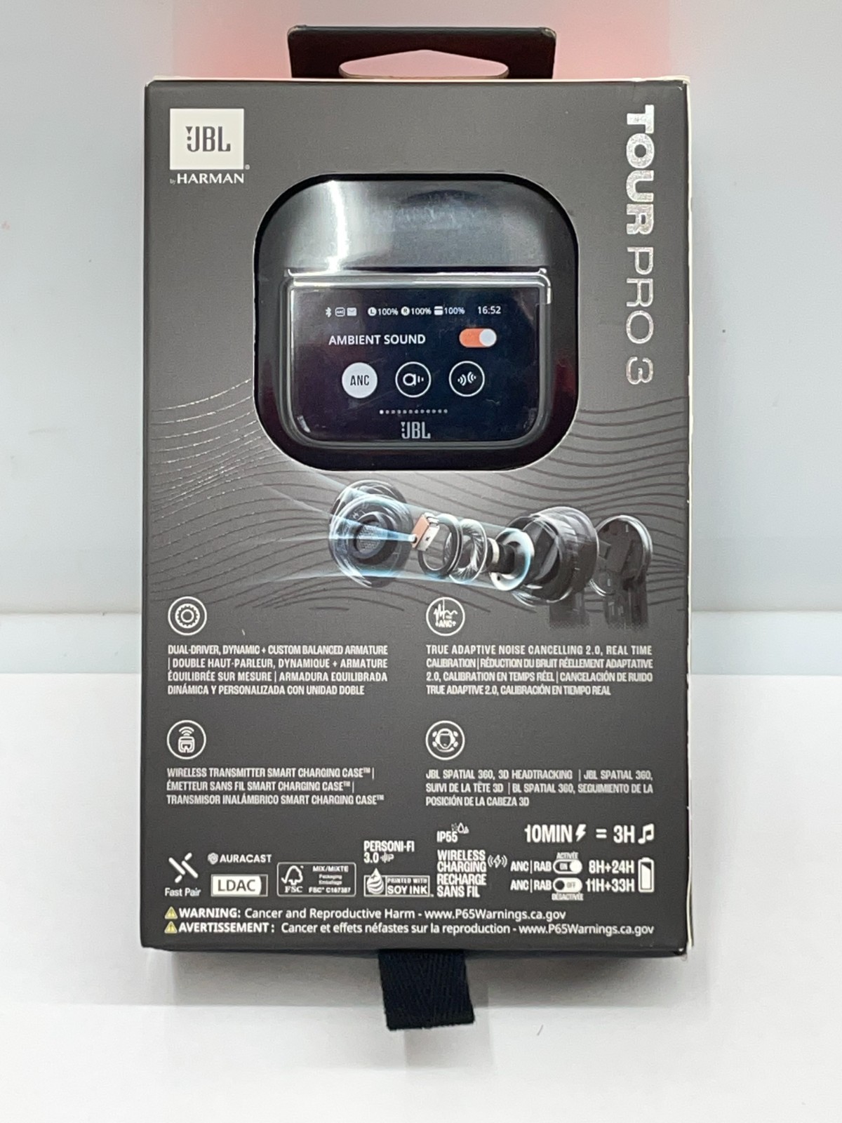JBL TOUR PRO 3 True Wireless Noise Cancelling Earbuds w/Smart Charging Case NEW
