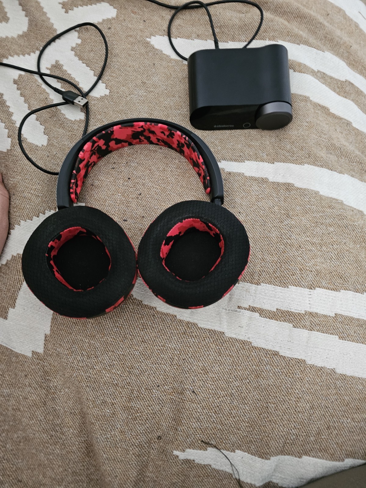 Steel Series Nova Pro with Red and Black Wicked Cushions Over-Ear Wireless