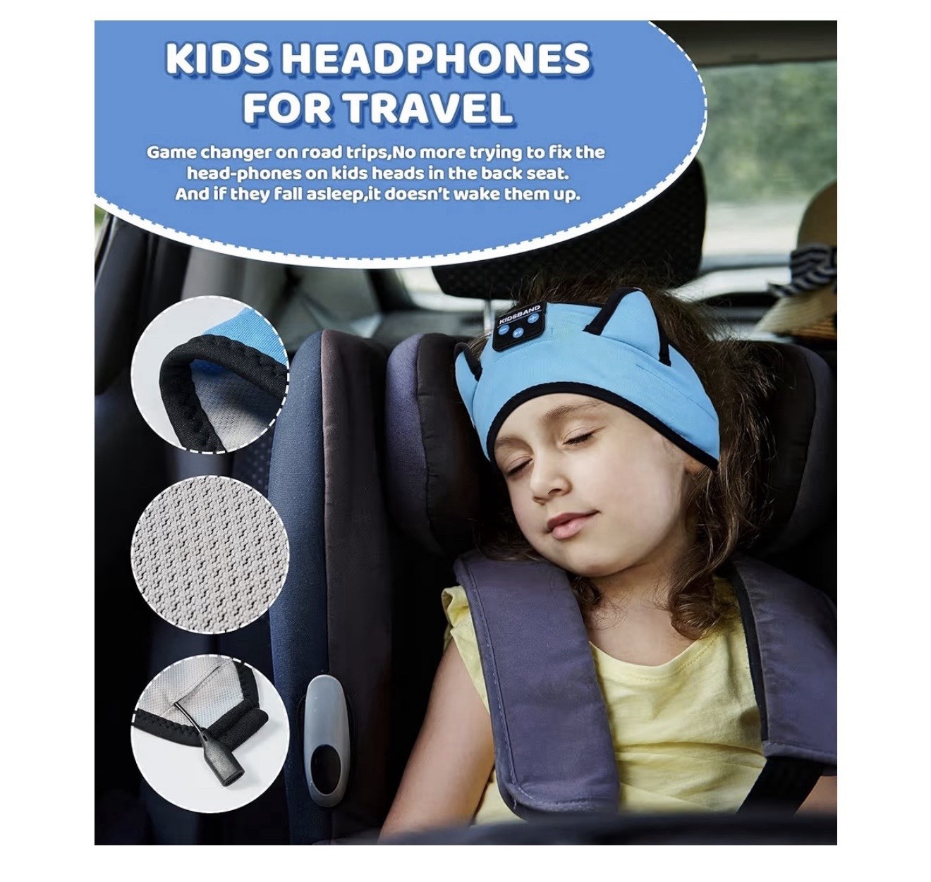Kids Headphones, Bluetooth Headphones for Kids with Adjustable Headband, 3.5 MM