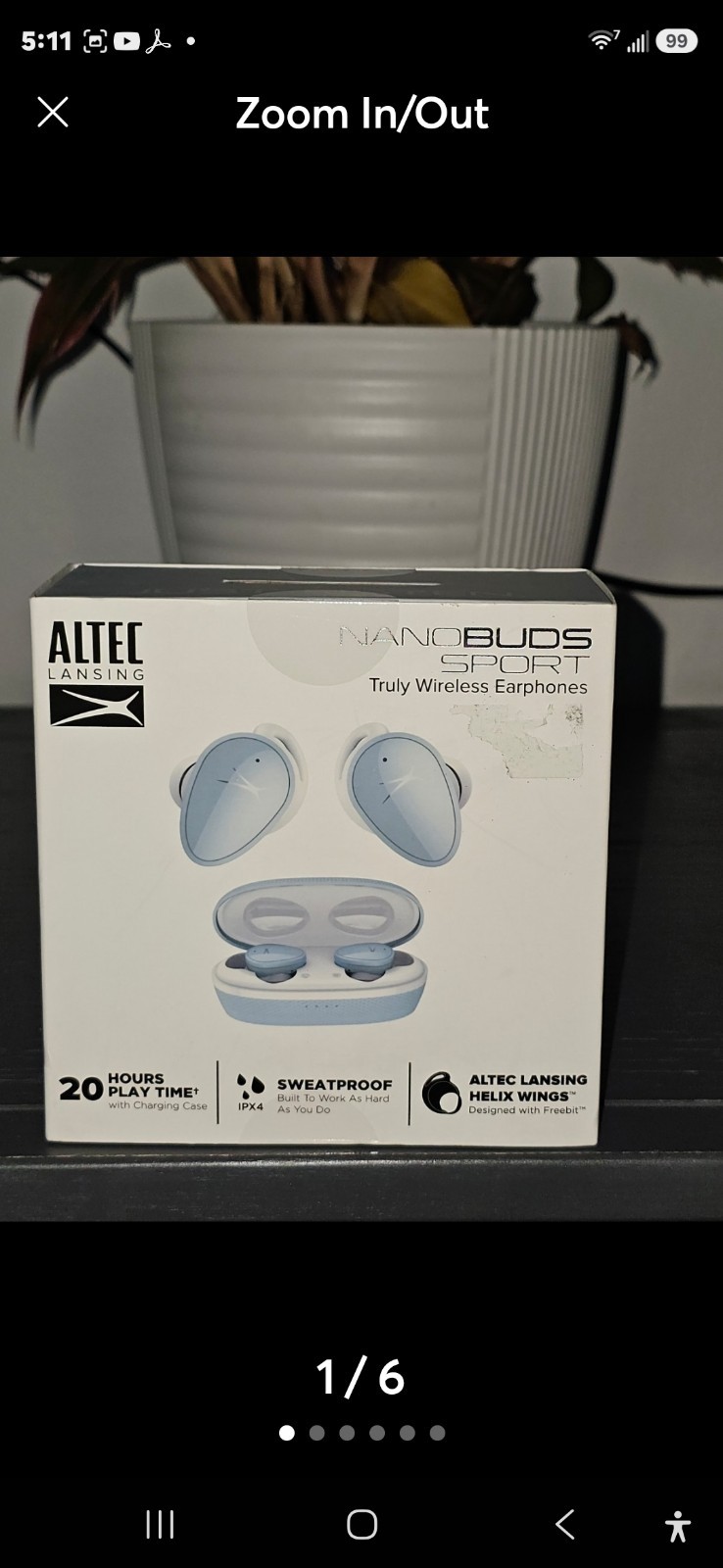 Altec Lansing Nanobuds Sport, Truly Wireless Earbuds, ICE Blue