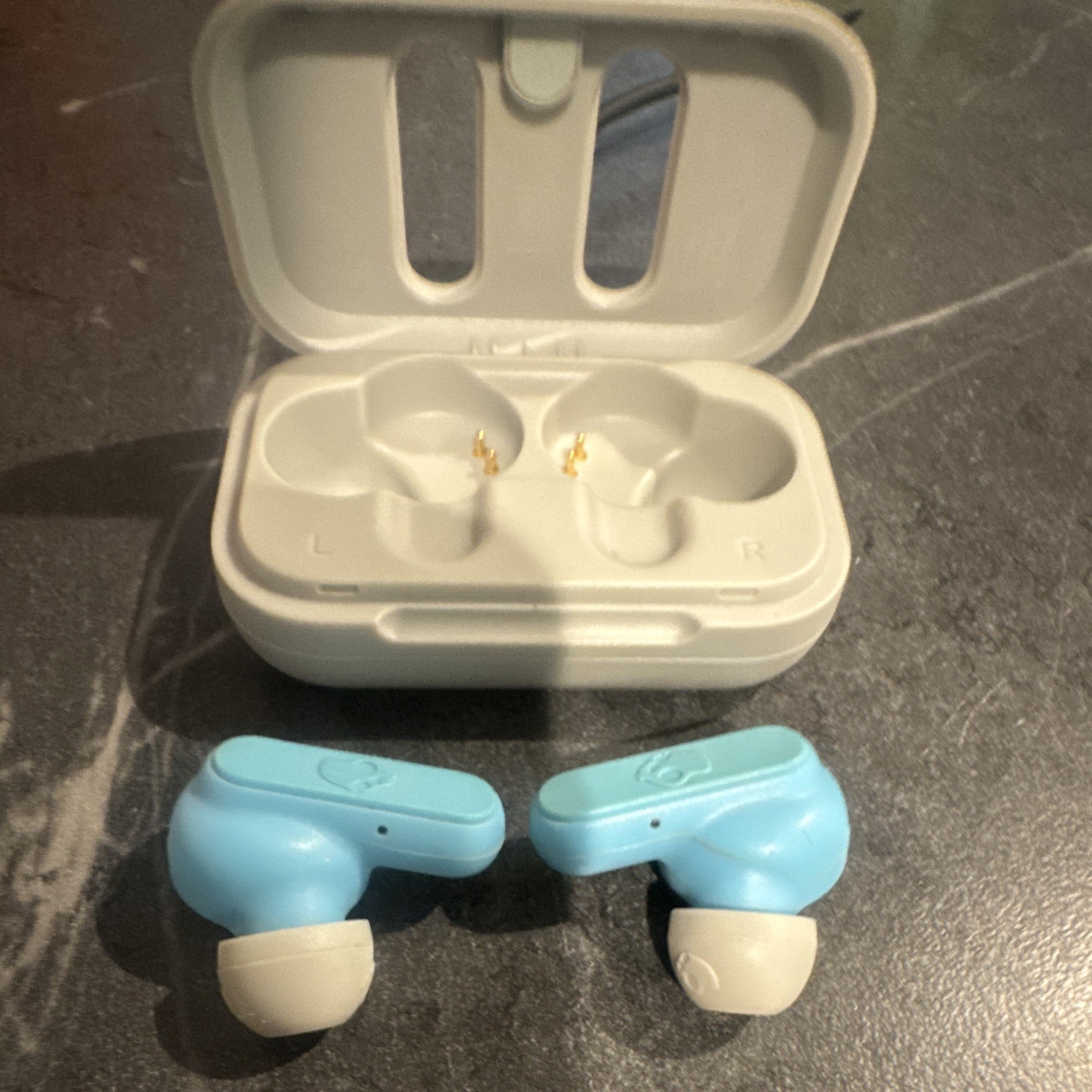 Skullcandy Dime True Wireless Bluetooth In-Ear Earbuds White/Blue w/ Case