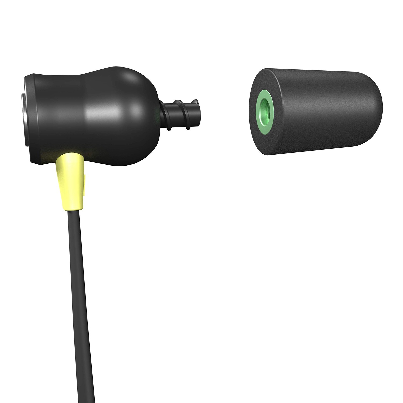 Black Yellow Noise Cancelling Headphones 11 Hour Battery IP67 Waterproof